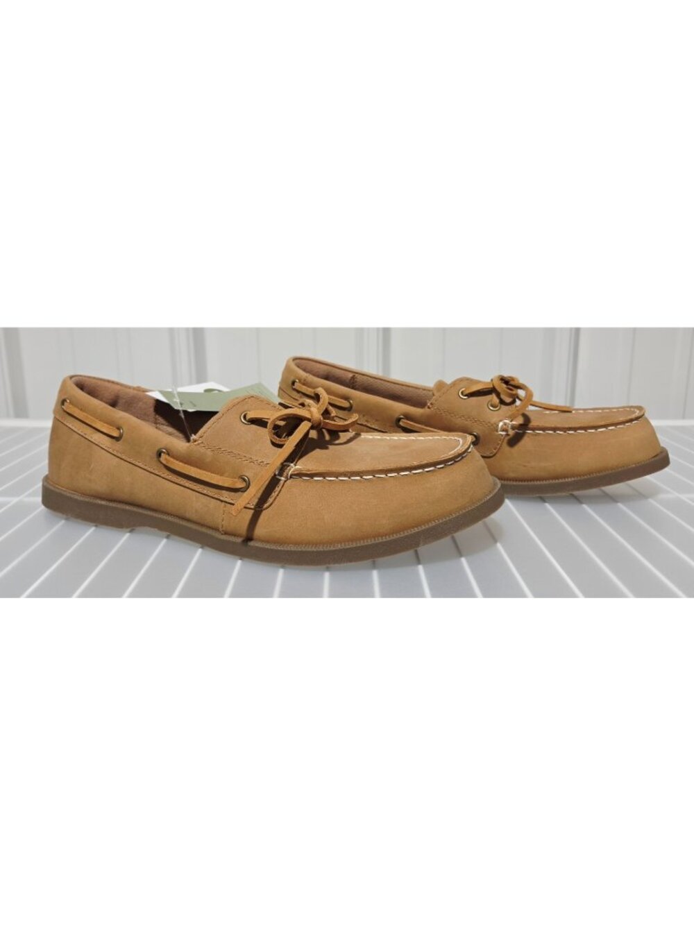 Goodfellow Bennett Cognac Brown Real Leather Loafers w/ Stitch Detail - Men's 11